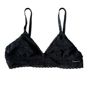 CALVIN KLEIN Women’s Black Lace Bralette Bra Sz L